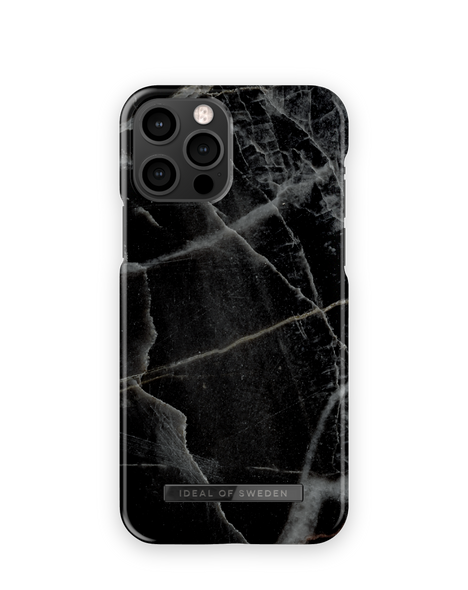 Mönstrat Mobilskal MagSafe 12 / 12 Pro Black Thunder Marble – IDEAL OF SWEDEN