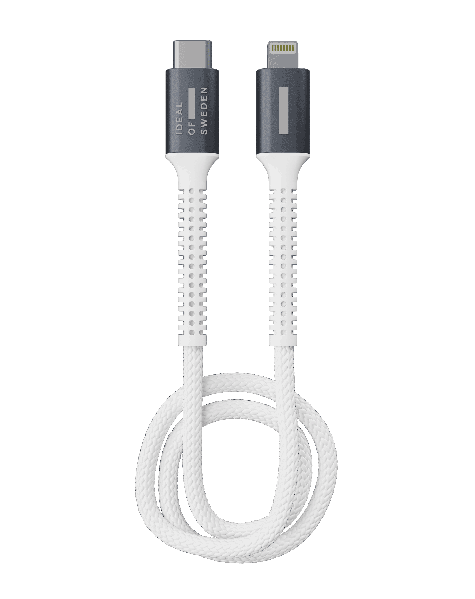 Premium woven cable 120cm usb c lightning white ideal of sweden