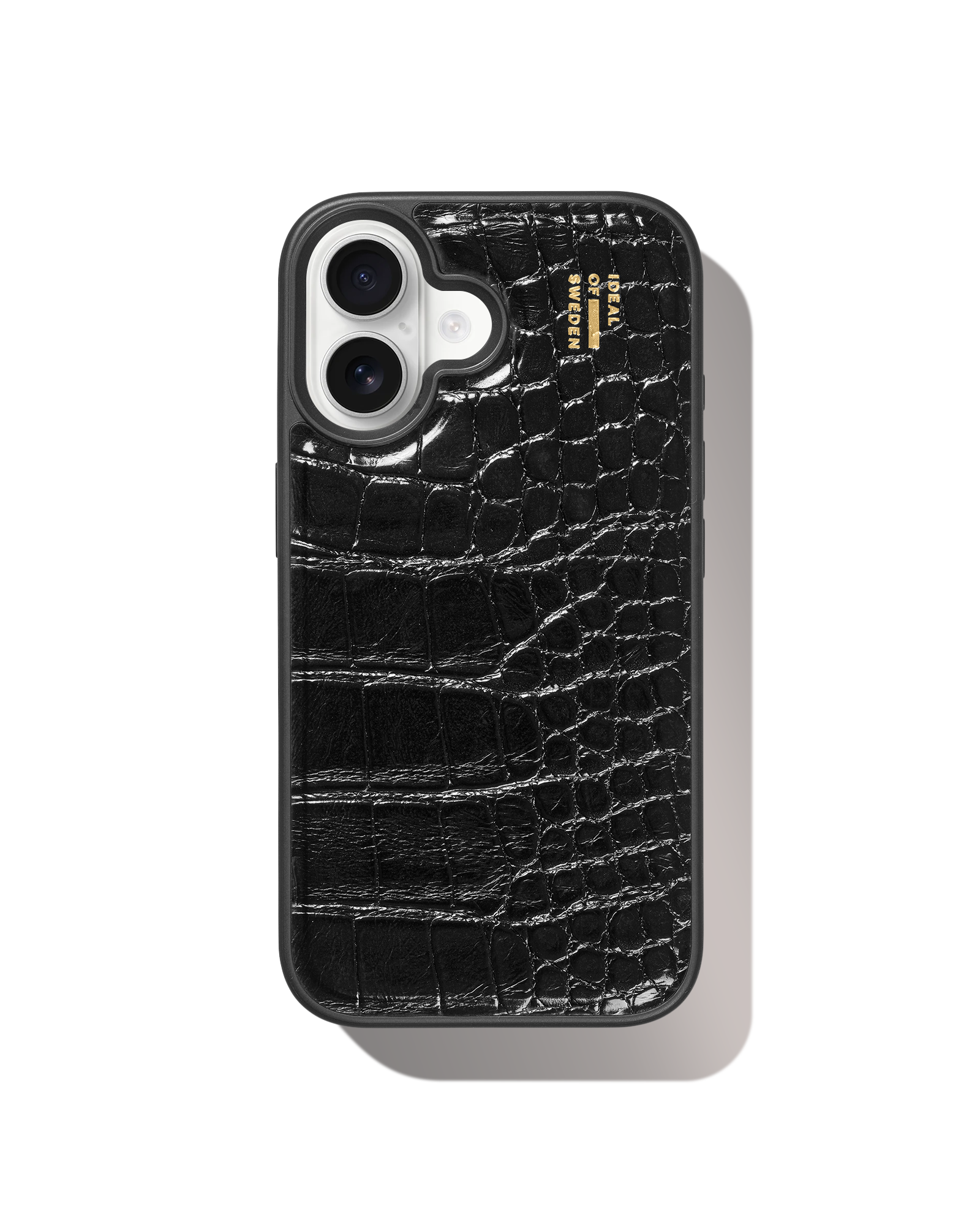 Vegan Leather Case MagSafe iPhone 16 Black Croco | Magsafe cases