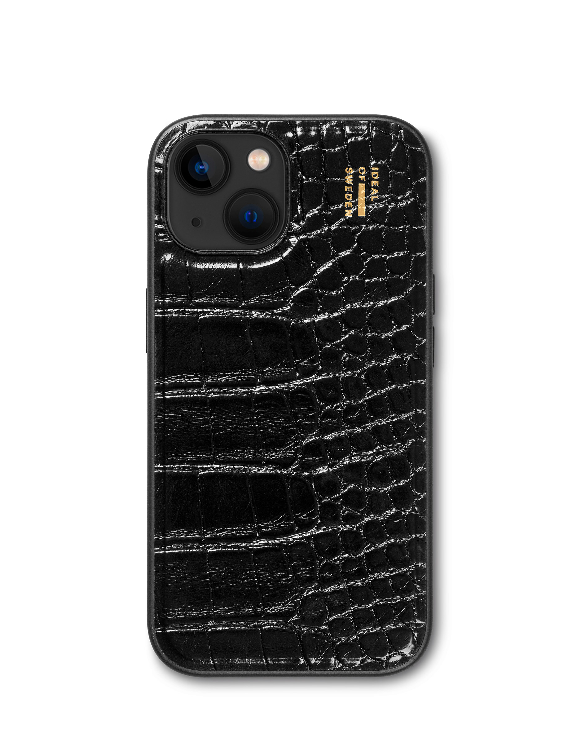 Vegan Leather Case MagSafe iPhone 15 Black Croco | IDEAL OF SWEDEN