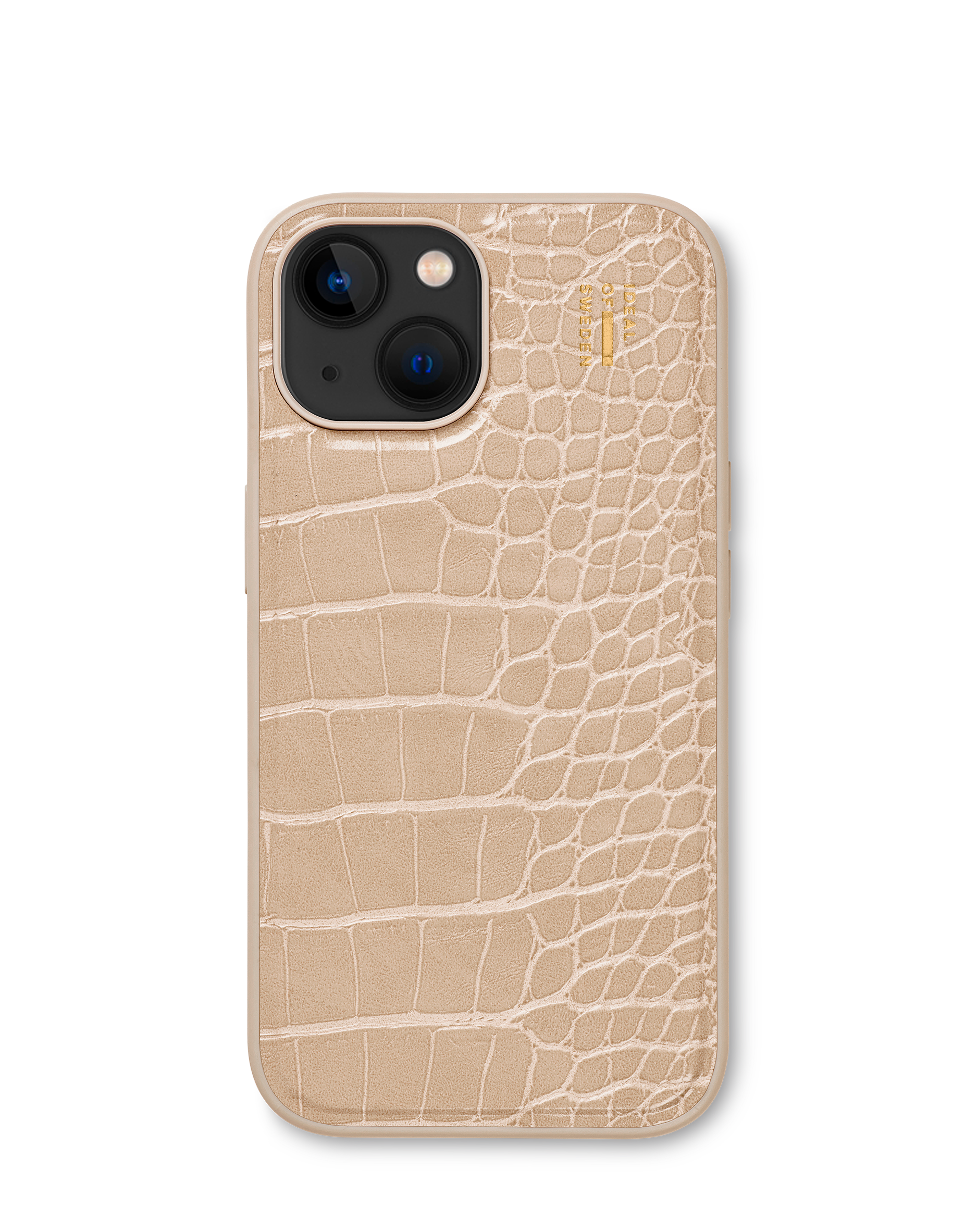 Vegan Leather Case MagSafe iPhone 13 Warm Beige Croco IDEAL OF SWEDEN