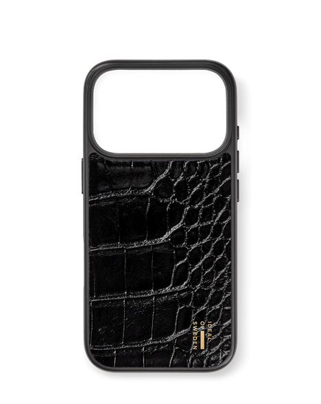 Mobilskal i Veganskt Läder MagSafe iPhone 17 Pro Max Black Croco – IDEAL OF SWEDEN