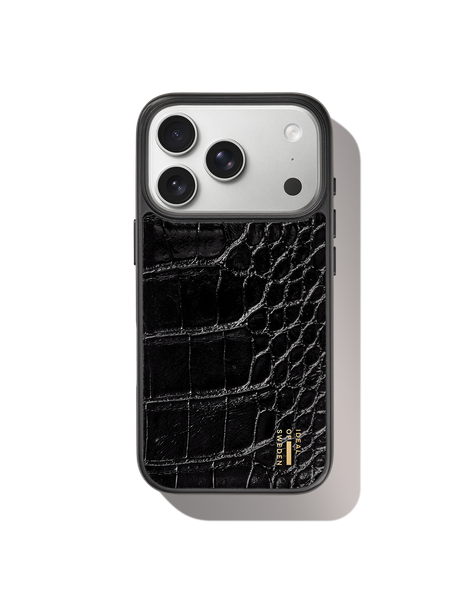 Mobilskal i Veganskt Läder MagSafe iPhone 17 Pro Max Black Croco – IDEAL OF SWEDEN