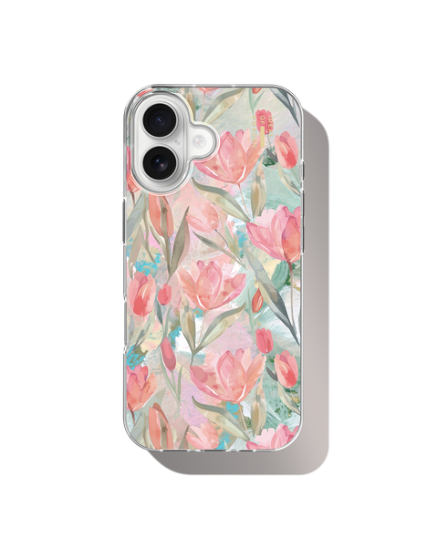 Clear Case MagSafe iPhone 16 Tulip Bloom – IDEAL OF SWEDEN