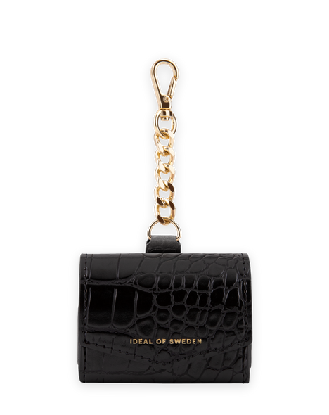 Jet Black Croco AirPods Bag