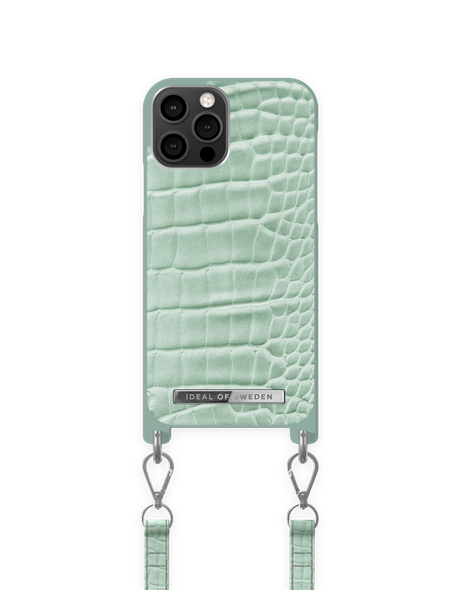 Mobilhalsband iPhone 12 / 12 Pro Mint Croco – IDEAL OF SWEDEN