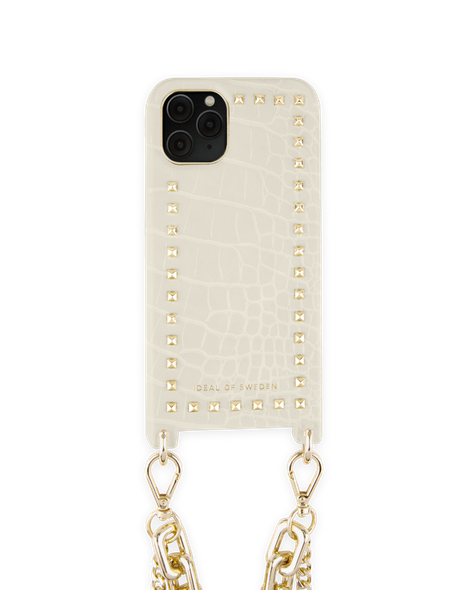 Statement Mobilhalsband iPhone 11 Pro / XS / X Beatstuds Cream Croco – IDEAL OF SWEDEN