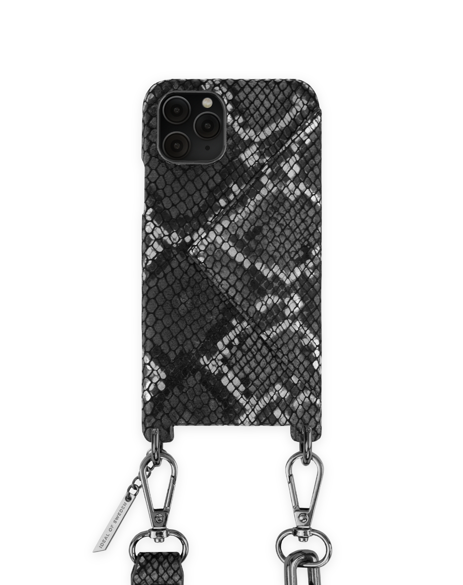 Statement Phone Necklace Case iPhone 11 Pro Black Silver