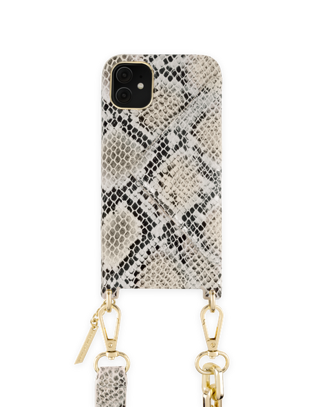 Statement Mobilhalsband iPhone11 / XR Beige Shimmery Snake – IDEAL OF SWEDEN