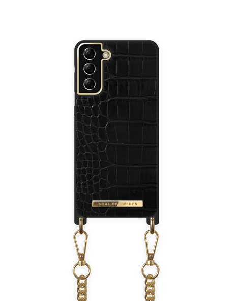 Mobilhalsband Galaxy S21 Plus Jet Black Croco – IDEAL OF SWEDEN