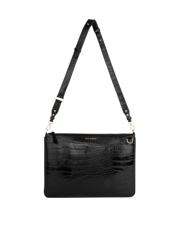 Black Croco Laptop Bag