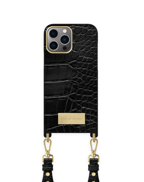 Mobilhalsband iPhone 12 Pro Max / 13 Pro Max Black Croco – IDEAL OF SWEDEN